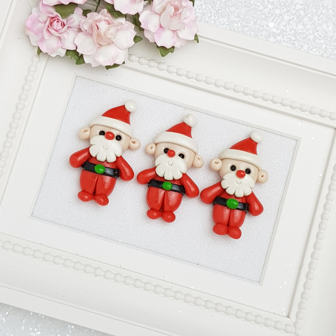 Santa - Handmade Flatback Clay Bow Centre - Crafty Mood
