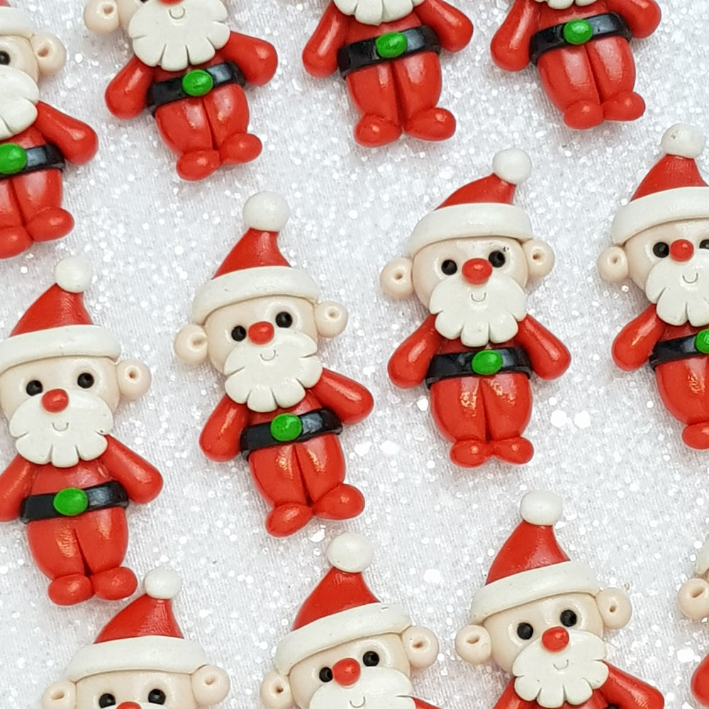 Santa - Handmade Flatback Clay Bow Centre - Crafty Mood