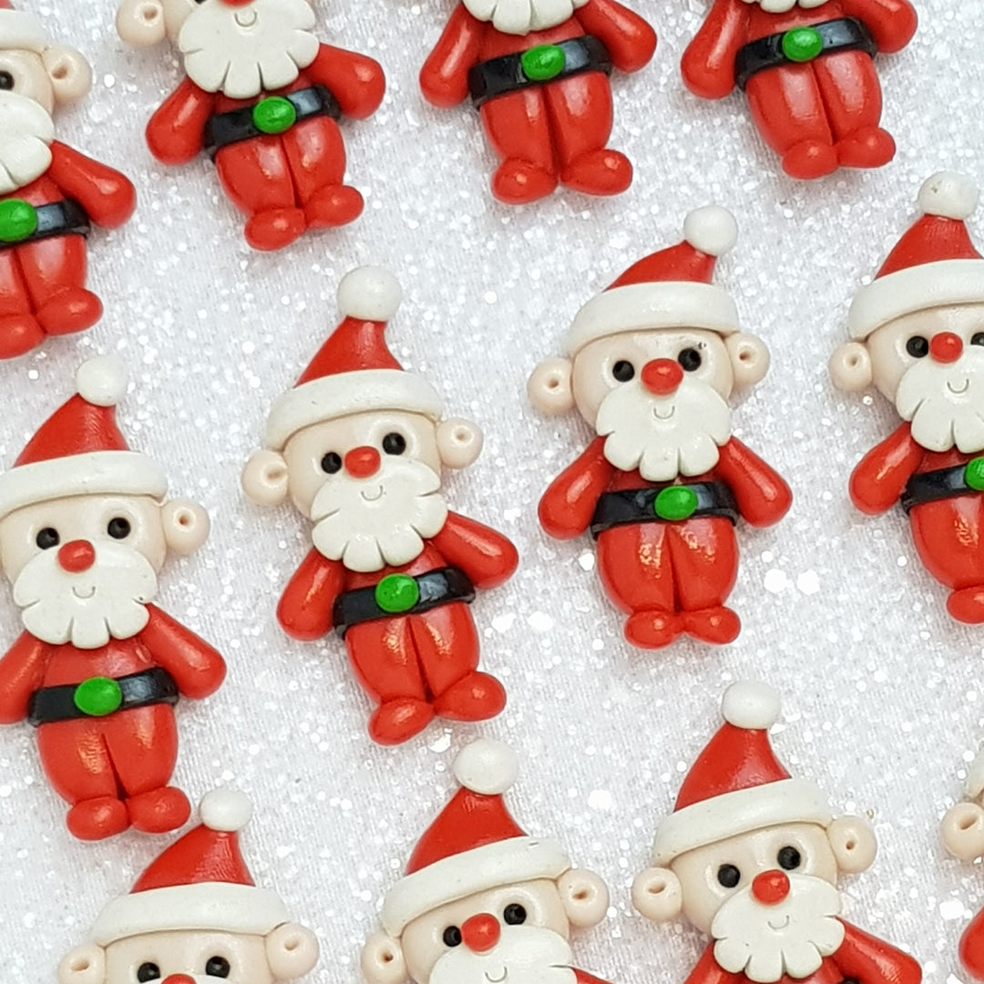 Santa - Handmade Flatback Clay Bow Centre - Crafty Mood