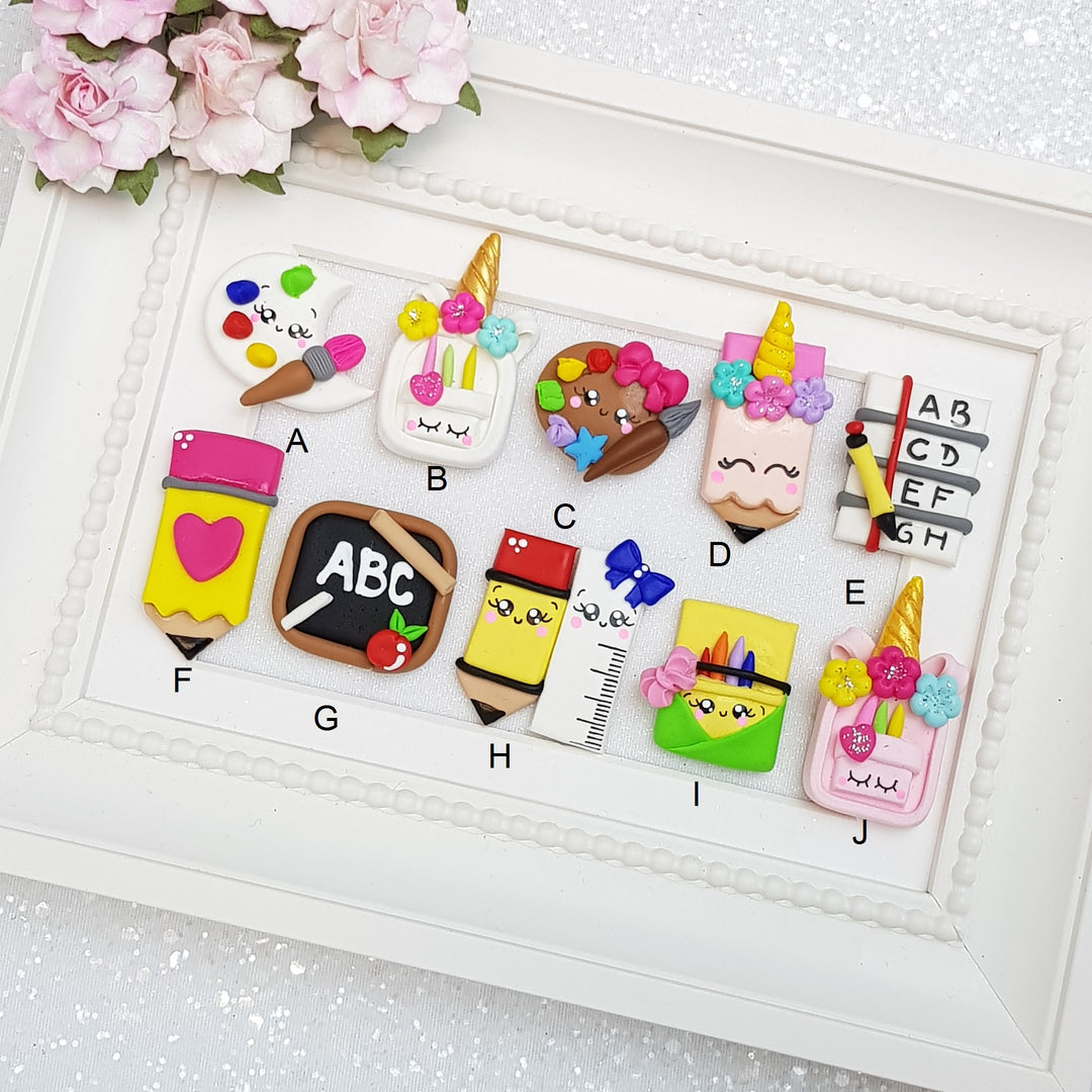 Ready to School - Embellishment Clay Bow Centre - Crafty Mood