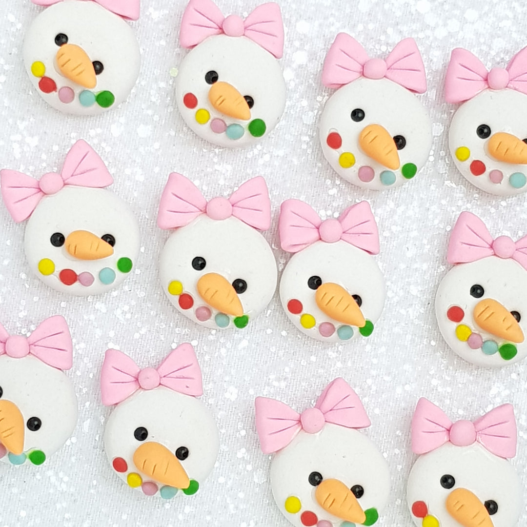 Snowman Girl - Embellishment Clay Bow Centre - Crafty Mood