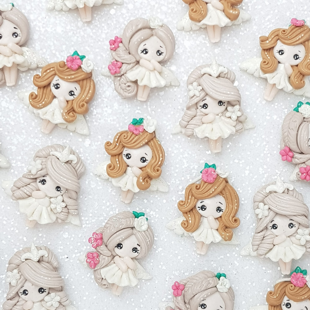 Angel - Handmade Flatback Clay Bow Centre - Crafty Mood