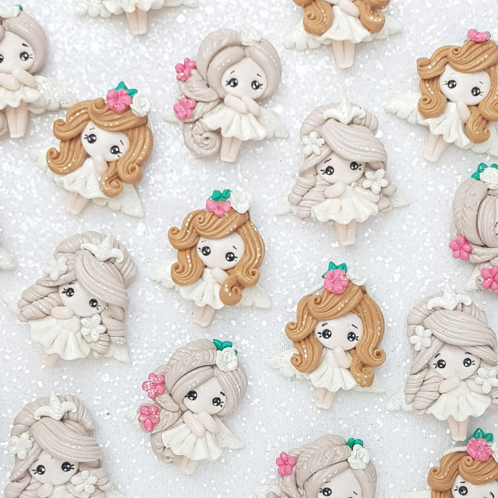 Angel - Handmade Flatback Clay Bow Centre - Crafty Mood