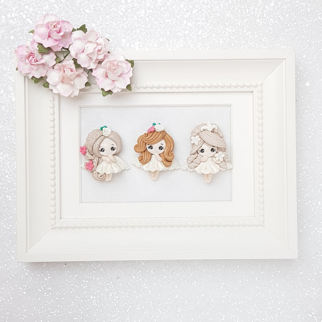 Angel - Handmade Flatback Clay Bow Centre - Crafty Mood