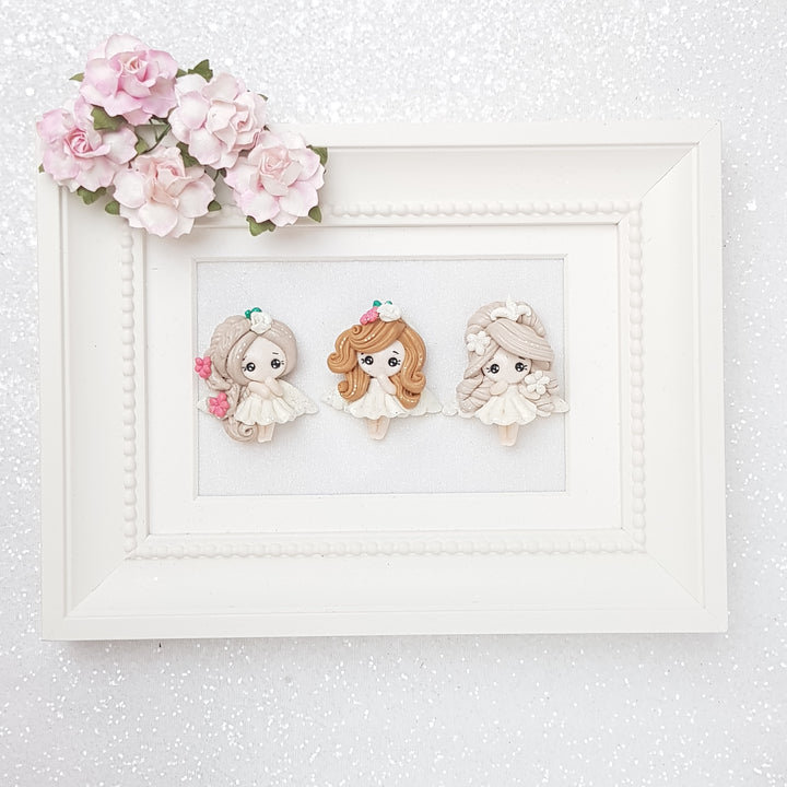 Angel - Handmade Flatback Clay Bow Centre - Crafty Mood