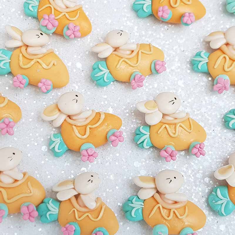 Clay Charm Embellishment - NEW DRIVING BUNNY - Crafty Mood