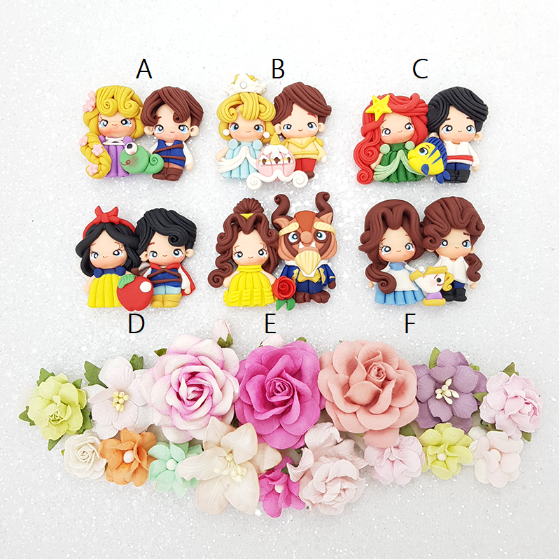 Princess couple - Embellishment Clay Bow Centre