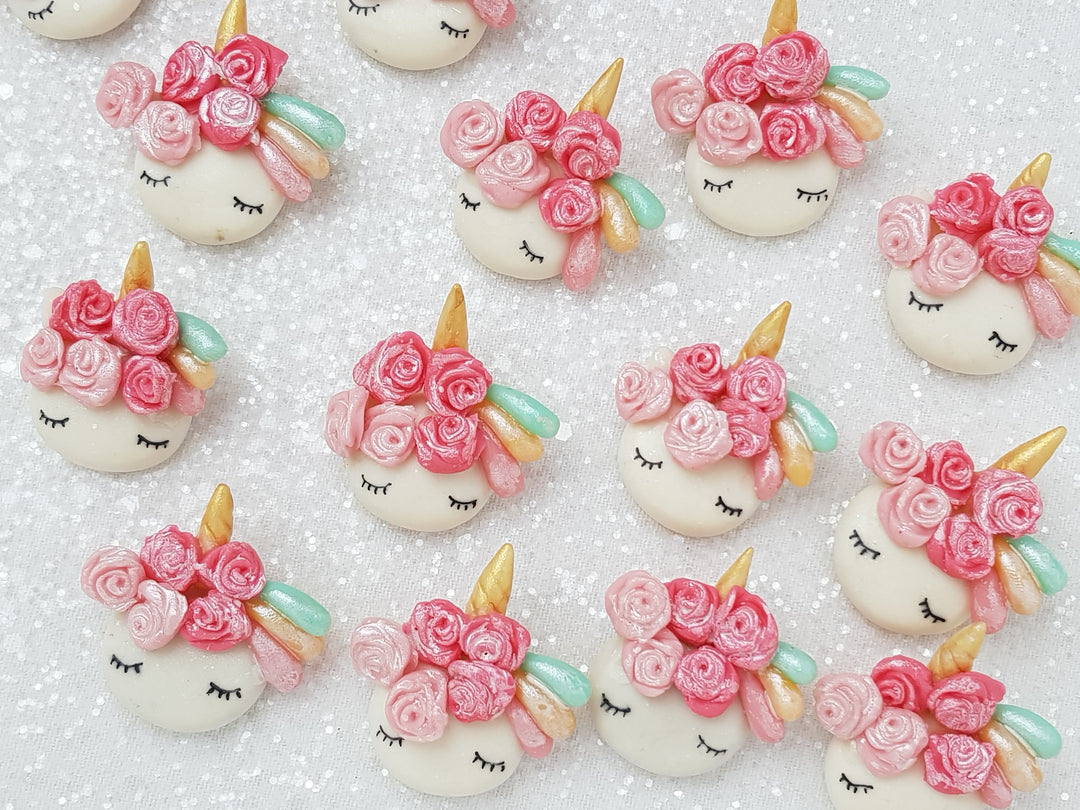Clay Charm Embellishment - Rainbow Unicorn Head C - Crafty Mood