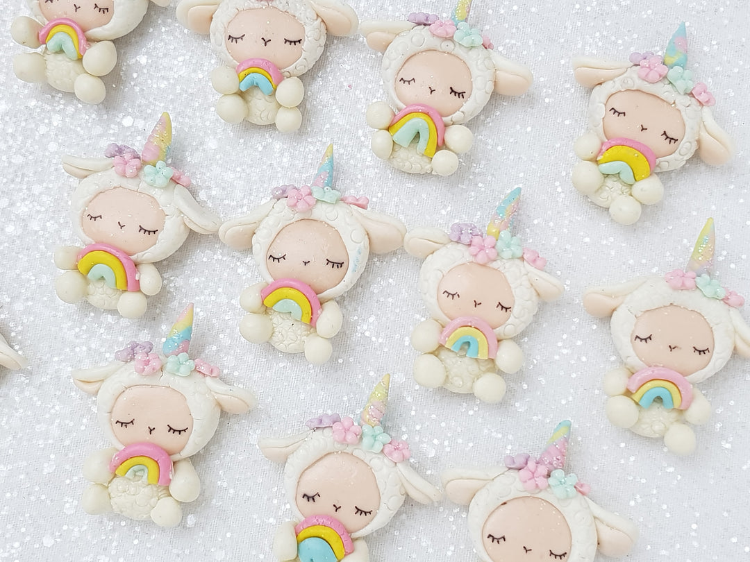 Clay Charm Embellishment - Sheep Unicorn - Crafty Mood