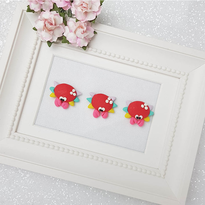 Sale Clay Charm Embellishment - Crab Rainbow - Crafty Mood