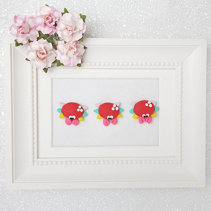Sale Clay Charm Embellishment - Crab Rainbow - Crafty Mood