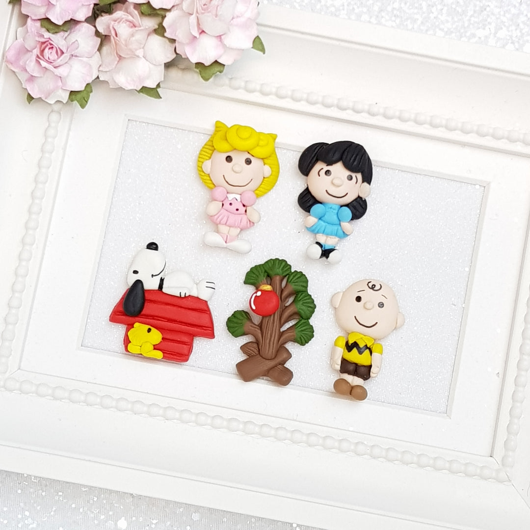 Christmas Tree and Dog - Embellishment Clay Bow Centre - Crafty Mood