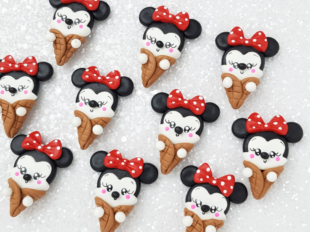 Clay Charm Embellishment - Mouse Ice Cream Delight - Crafty Mood