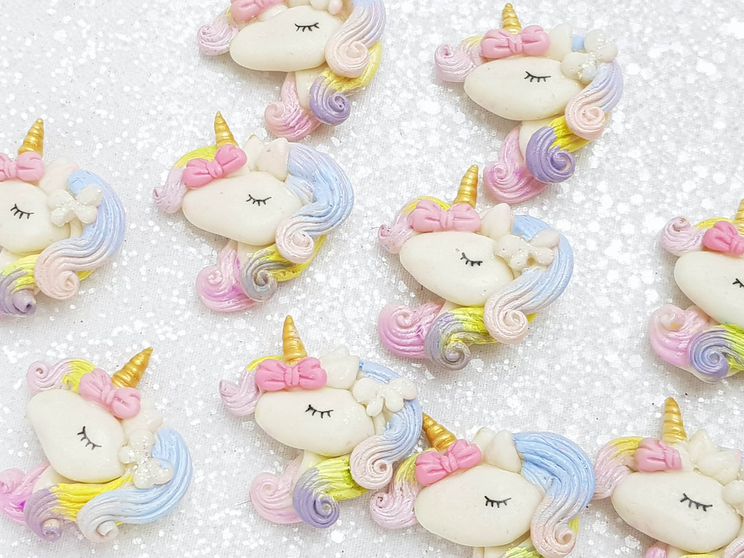 Clay Charm Embellishment - NEW Unicorn Head Pastel - Crafty Mood