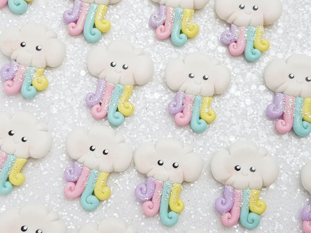 Clay Charm Embellishment - NEW Mini Cloud Rainbow - Crafty Mood