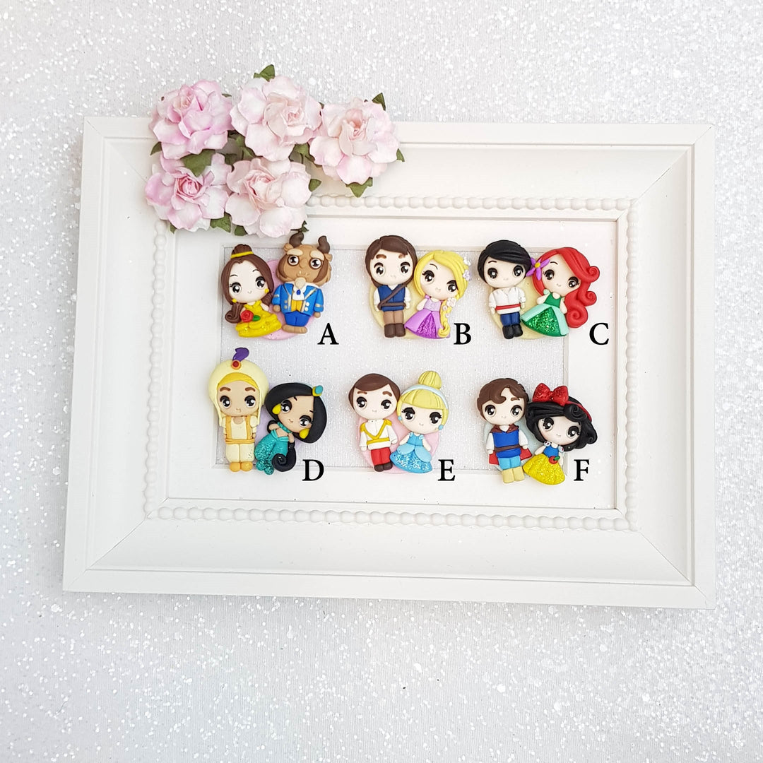 Clay Charm Embellishment - Big Eyes Princess and Prince - Crafty Mood