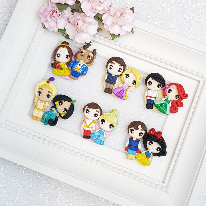 Clay Charm Embellishment - Big Eyes Princess and Prince - Crafty Mood
