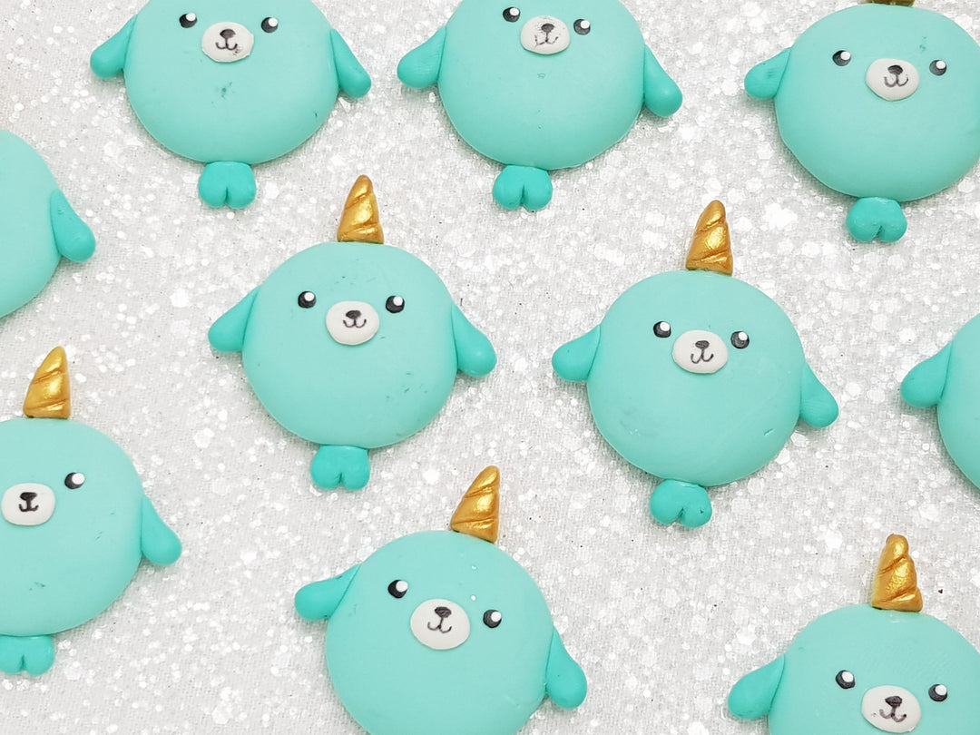 Clay Charm Embellishment - NEW Narwhal blue - Crafty Mood