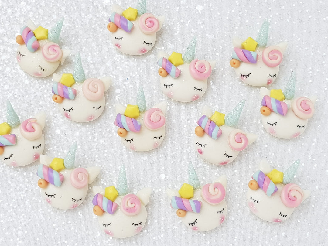 Clay Charm Embellishment - Candy Sleepy Unicorn - D - Crafty Mood