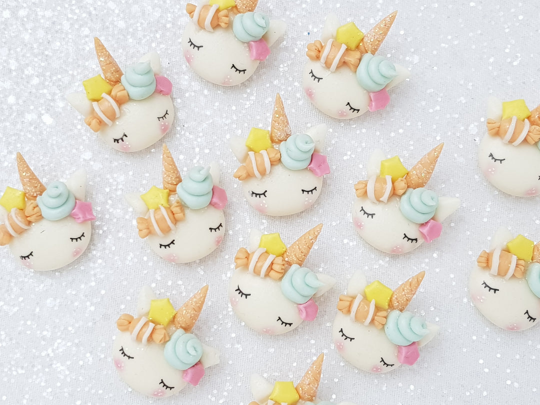 Clay Charm Embellishment - Candy Sleepy Unicorn - F - Crafty Mood