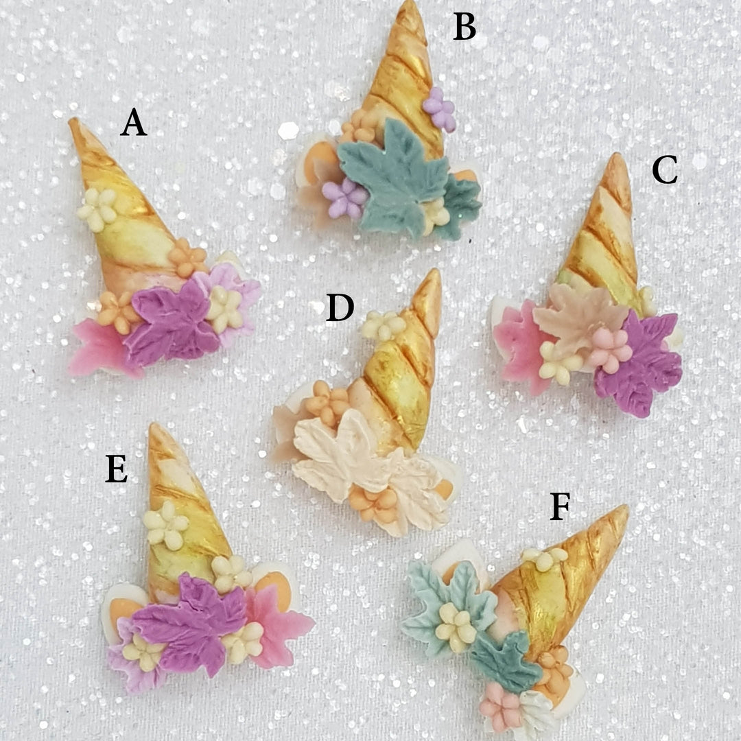 Random Clay Charm Embellishment - Unicorn Horn Autumn - Crafty Mood