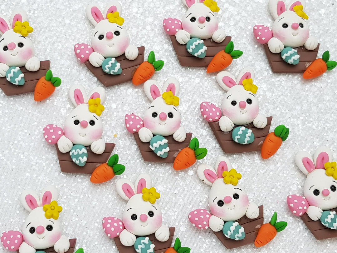 Clay Charm Embellishment - NEW Bunny Pink Nose - Crafty Mood