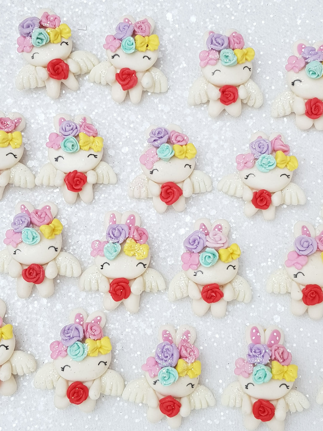 Clay Charm Embellishment - Bunny with Wings - Crafty Mood