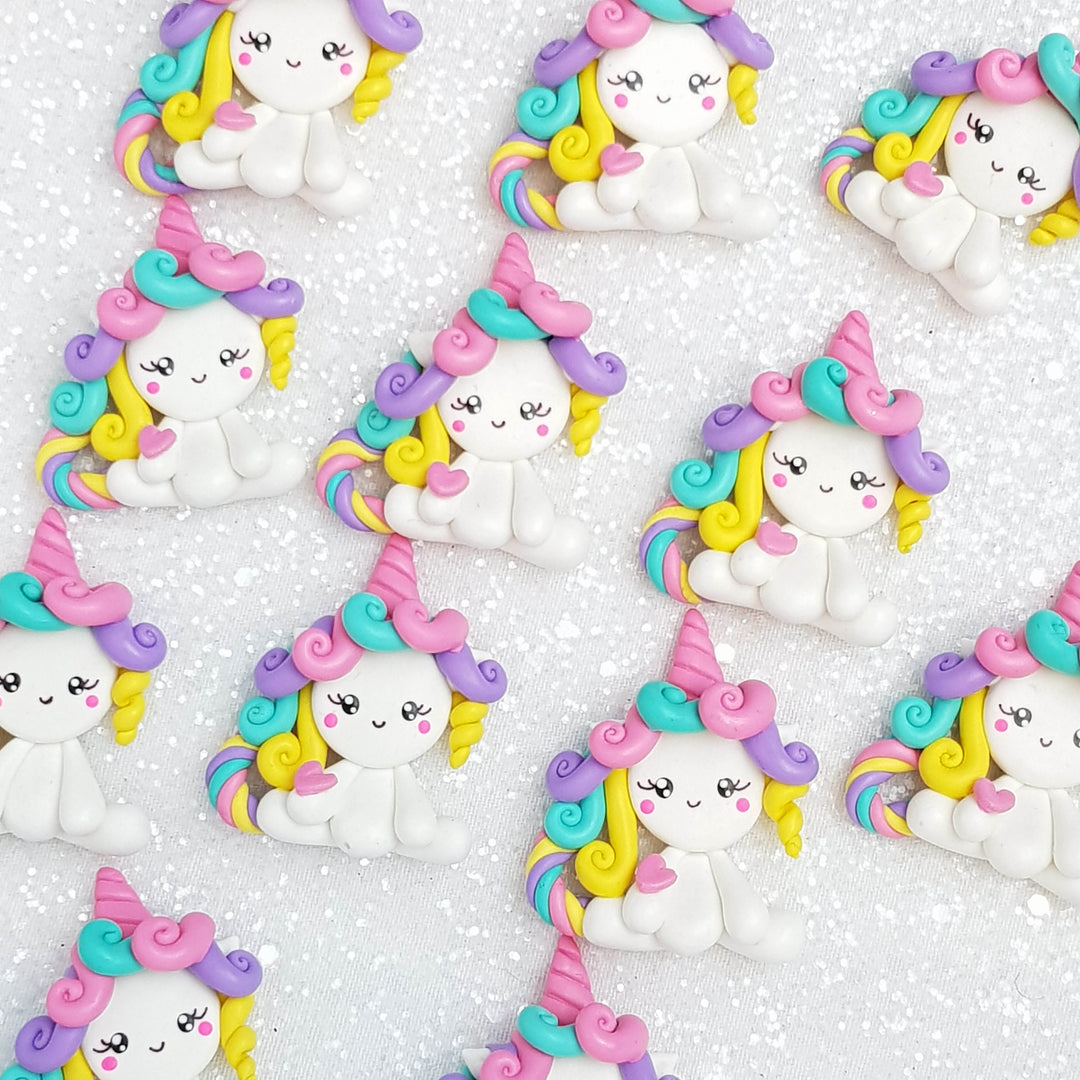Clay Charm Embellishment - Pastel Unicorn Delight - Crafty Mood