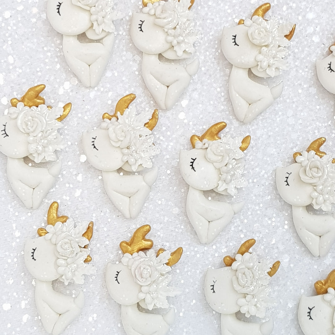 Christmas Deer - Embellishment Clay Bow Centre - Crafty Mood
