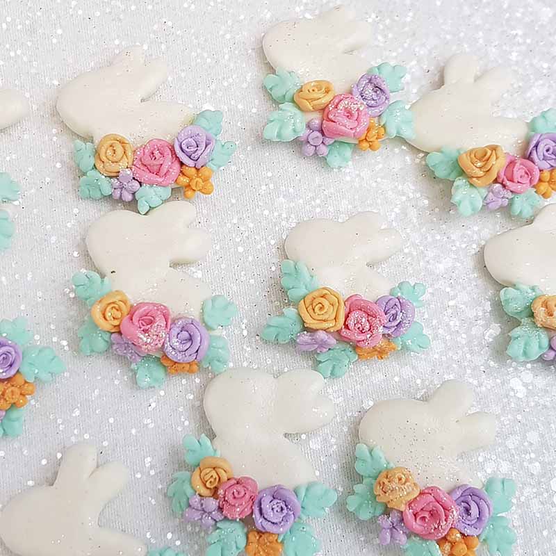 Handmade Clay Embellishment - NEW SWEET WHITE BUNNY - Crafty Mood