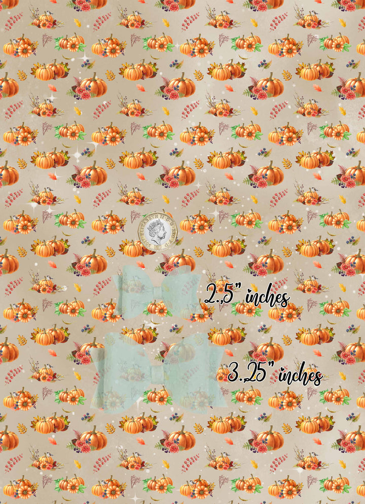 Pumpkin - Leatherette vinyl - canvas - choose Fabric material Sheets
