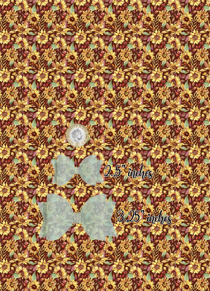 Autumn leaves - pumpkin -mushroom - Pu Leatherette vinyl - canvas - choose Fabric material Sheets