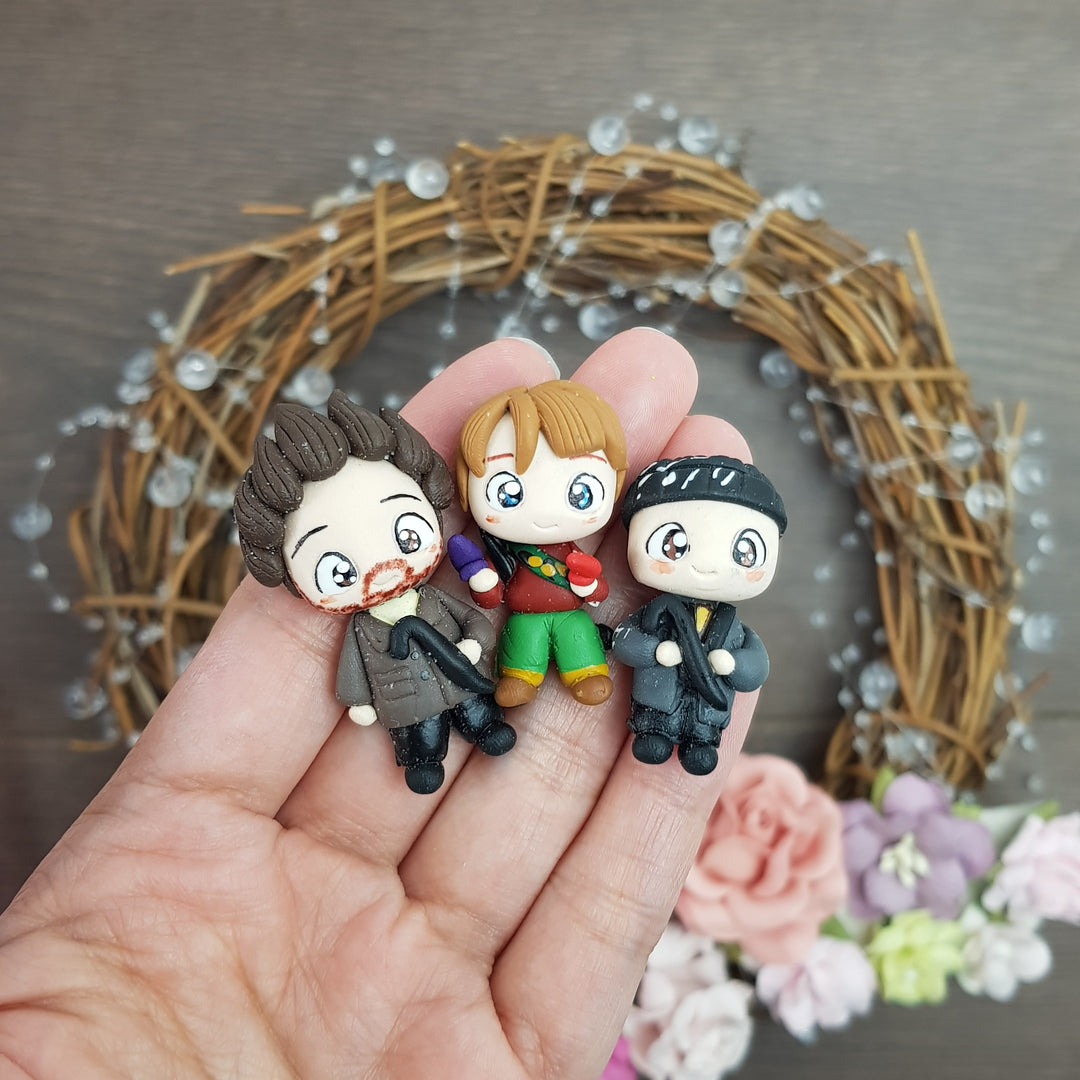 Alone boy - Handmade Flatback Clay Bow Centre