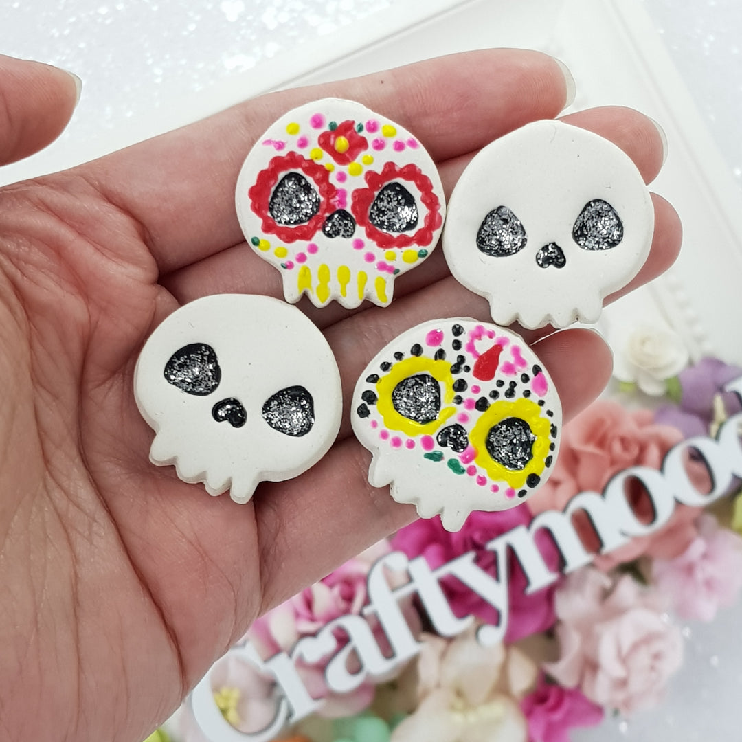 Design Your Own Candy Skull - Handmade Flatback Clay Bow Centre