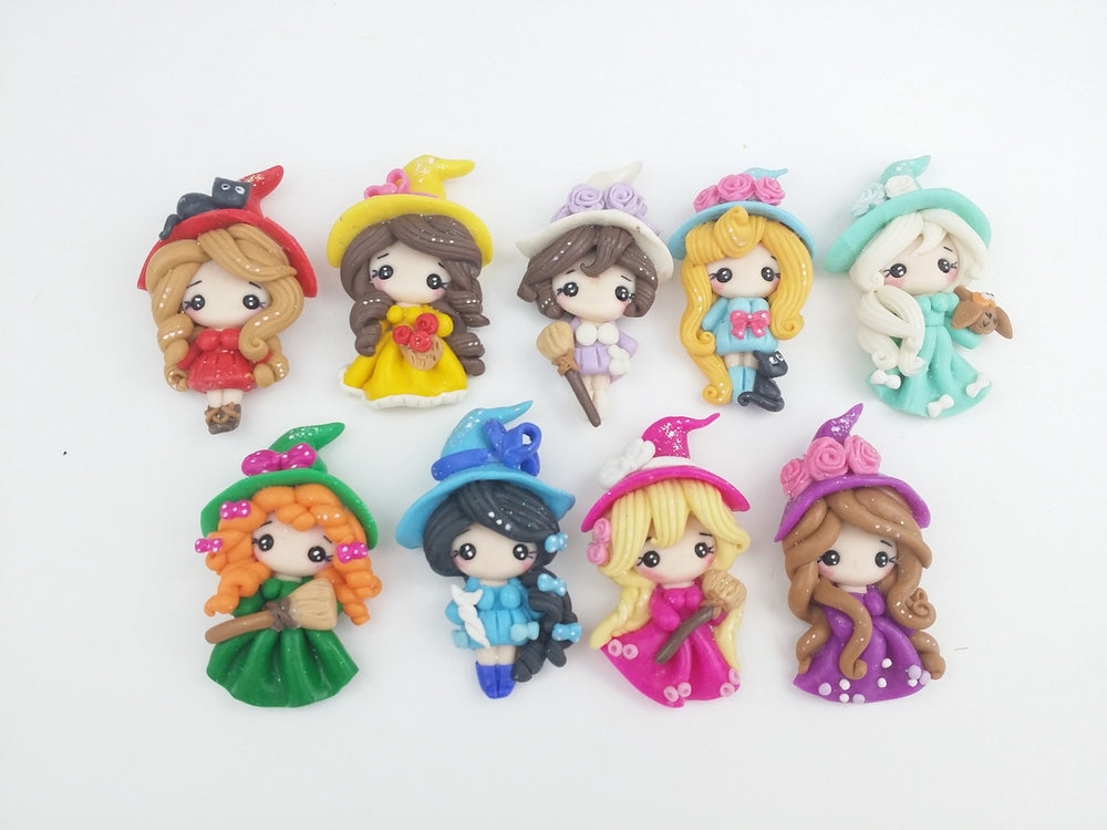 Clay Charm Embellishment - Halloween Witch - Crafty Mood