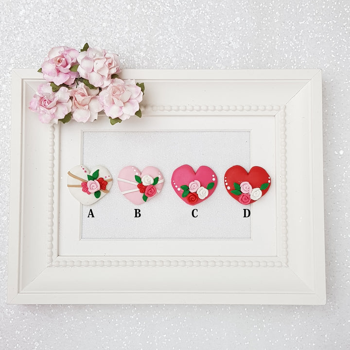 Lovely hearts - Embellishment Clay Bow Centre - Crafty Mood