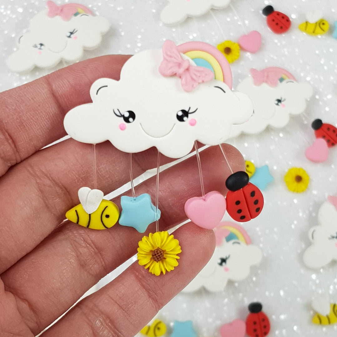 Spring Cloud - Embellishment Clay Bow Centre