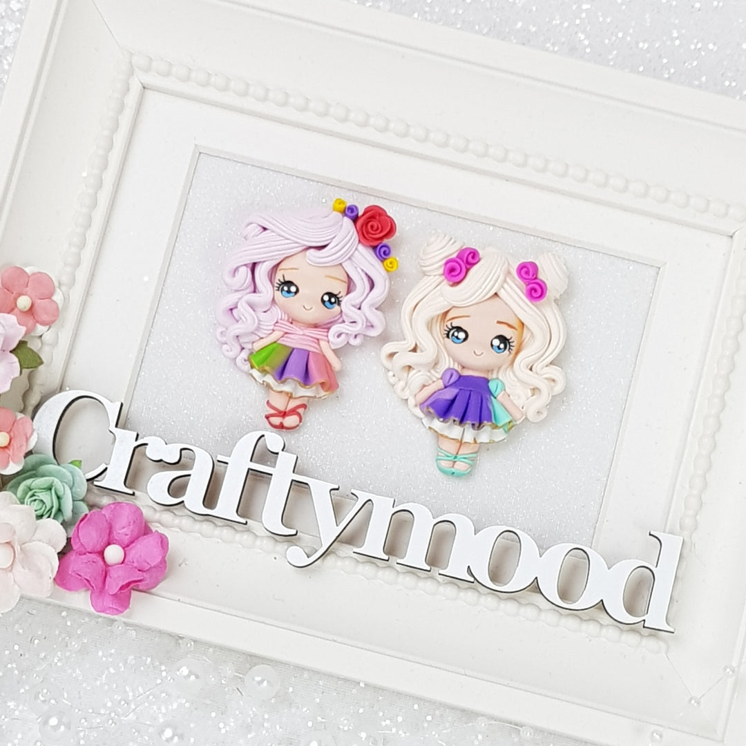 MAX 3 EACH style / PERSON - Pretty Eyes Girls - Handmade Flatback Clay Bow Centre