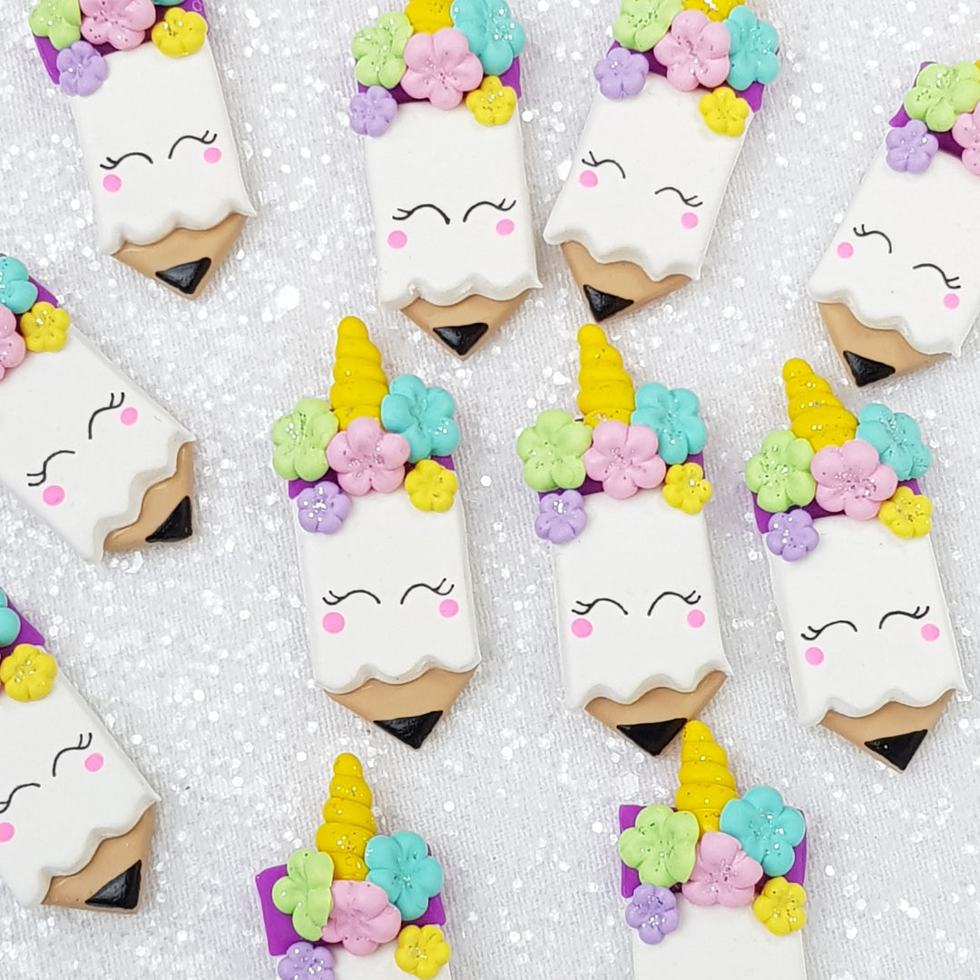 Happy Pencil - Embellishment Clay Bow Centre - Crafty Mood