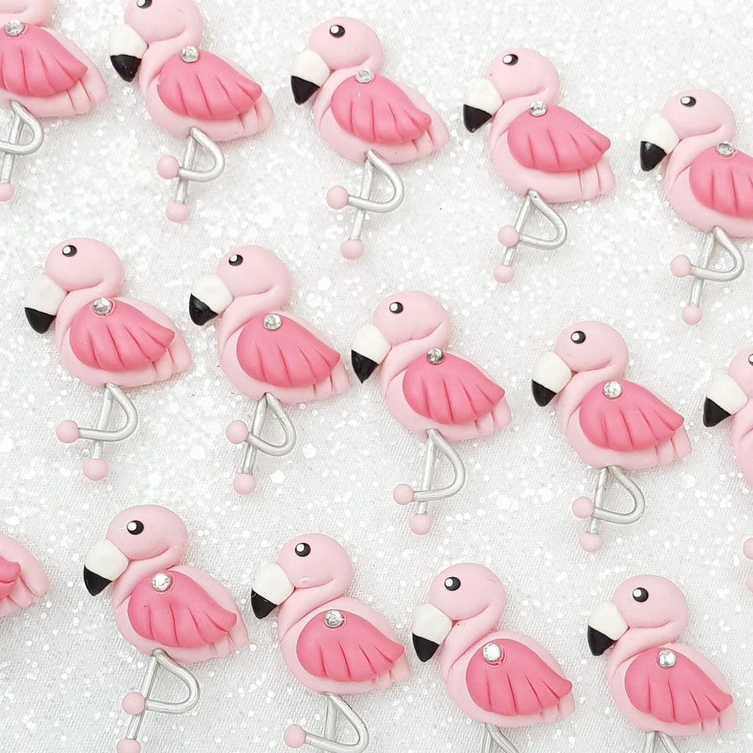 Fancy Flamingo - Embellishment Clay Bow Centre - Crafty Mood