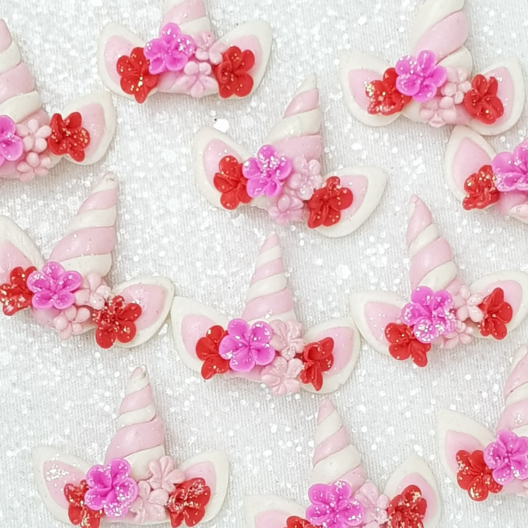 Lovely Pink Horn - Embellishment Clay Bow Centre - Crafty Mood