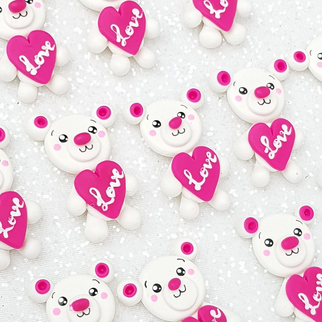 Lovely bear - Embellishment Clay Bow Centre - Crafty Mood