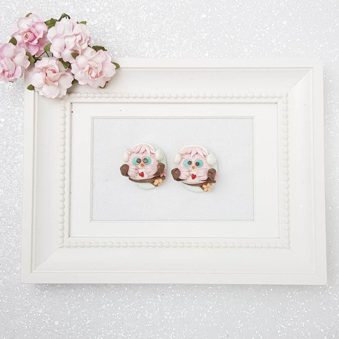 Sale lovely Owl - Handmade Flatback Clay Bow Centre - Crafty Mood