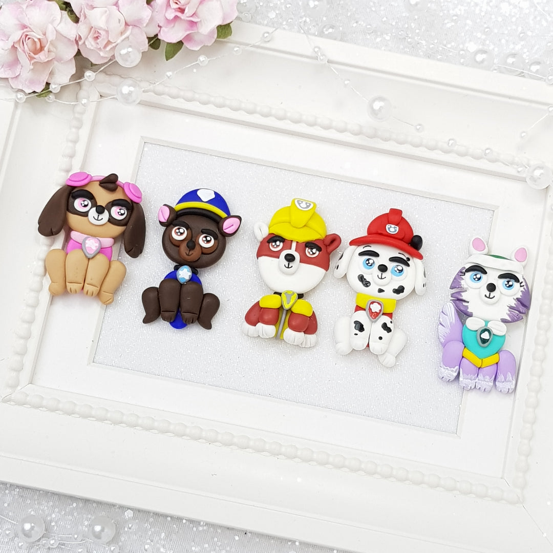 Dog Cops - Embellishment Clay Bow Centre - Crafty Mood