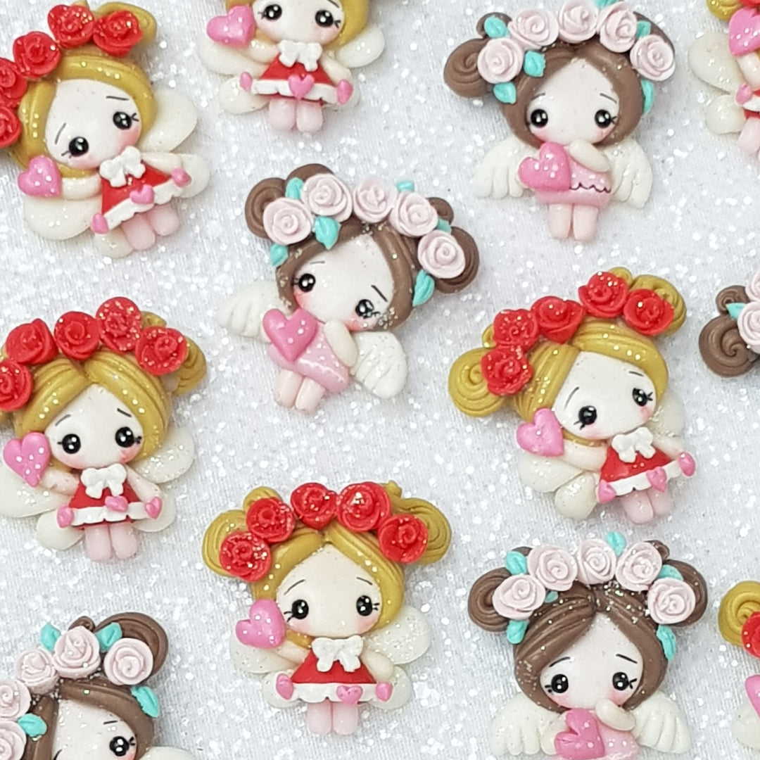 Lovely flower fairy - Handmade Flatback Clay Bow Centre - Crafty Mood