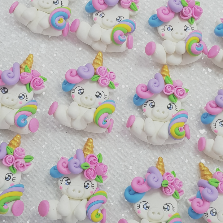 Spring Unicorn - Embellishment Clay Bow Centre