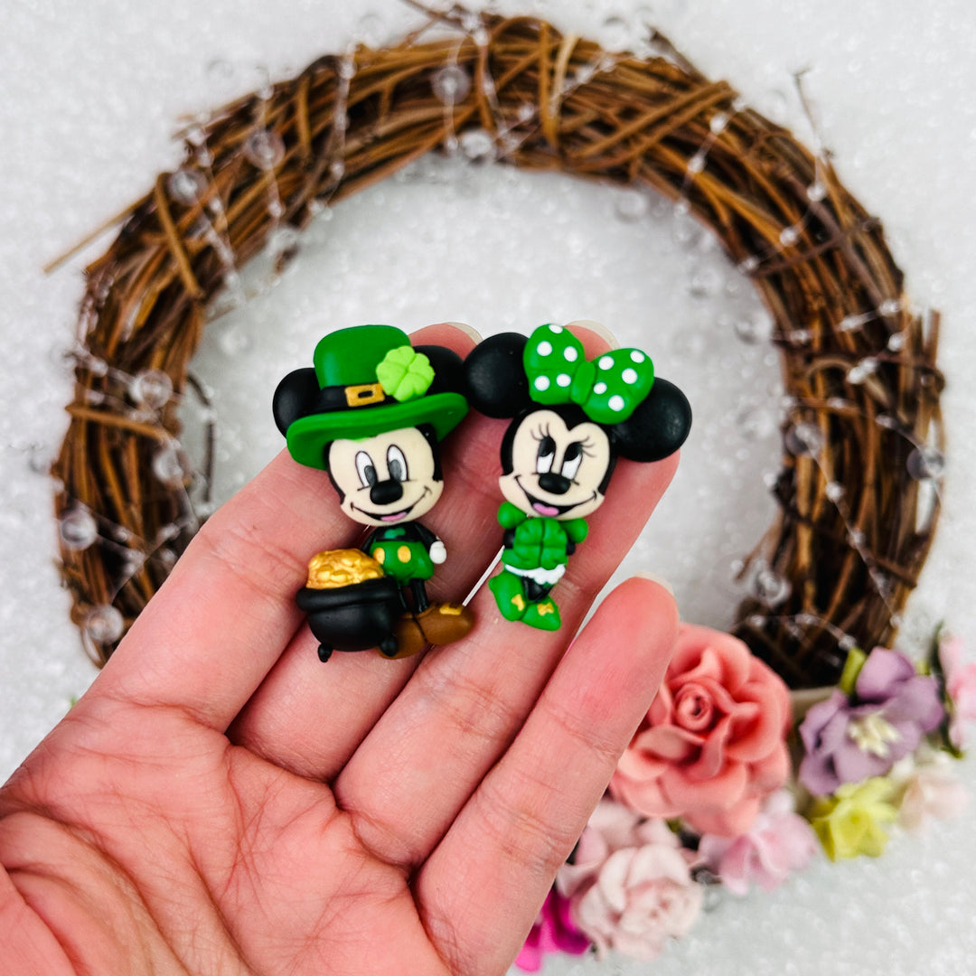 Lucky mouse - Handmade Flatback Clay Bow Centre