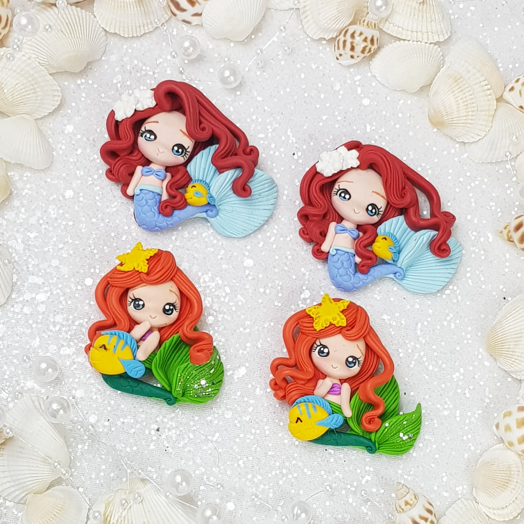 Pretty mermaid girl - Embellishment Clay Bow Centre - Crafty Mood