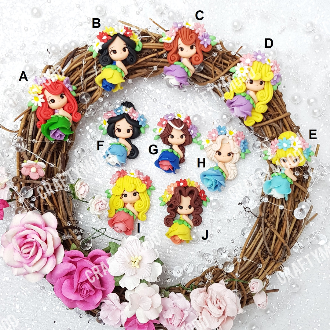 Rose Flower Princesses - Embellishment Clay Bow Centre - Crafty Mood