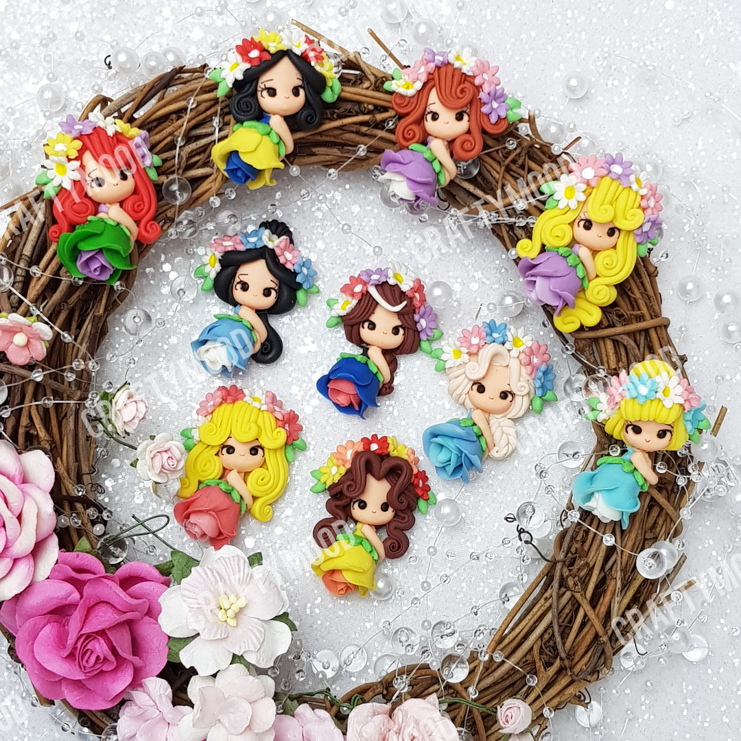 Rose Flower Princesses - Embellishment Clay Bow Centre - Crafty Mood